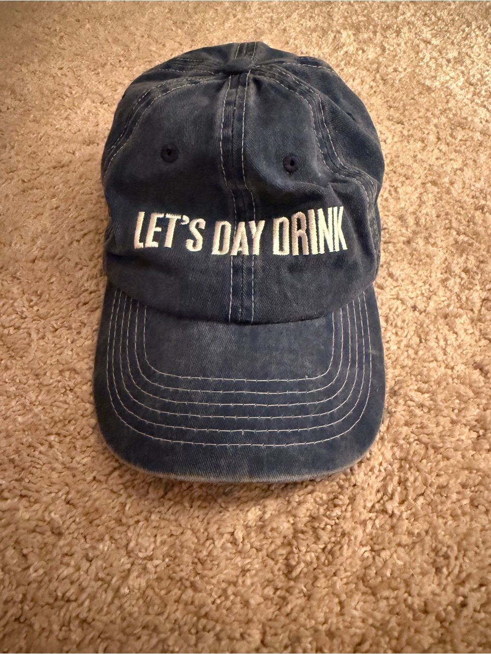 LET'S DAY DRINK Embroidered Navy Baseball Cap